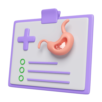 3d check list for health gastric disease isolated. health check report concept, 3d illustration render png