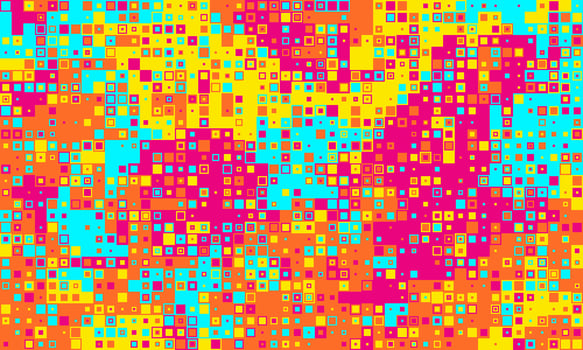 Vibrant abstract mosaic of colorful squares. Perfect for backgrounds, website design, or textile prints. This energetic, pixelated pattern evokes feelings of joy, energy, and digital innovation. vector