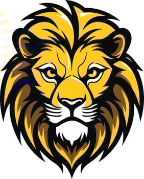 powerful lion head mascot perfect for sports teams businesses and organizations seeking a bold and impactful logo vector