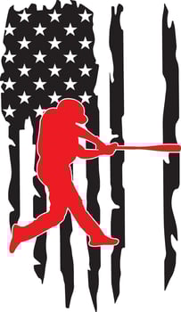 usa baseball player silhouette vector