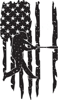 flag-themed softball icon vector
