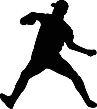 sports silhouettes baseball players vector