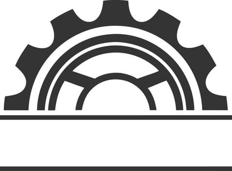 a gear wheel logo design white background vector