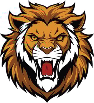 lion head mascot head white background vector