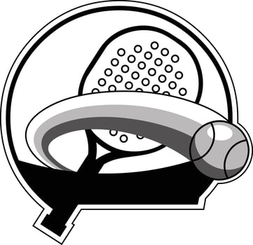 black and white padel tennis club graphic logo design vector