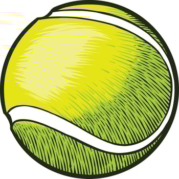 hand drawn tennis ball vector