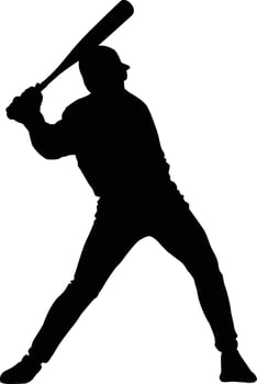 baseball action silhouette collection vector