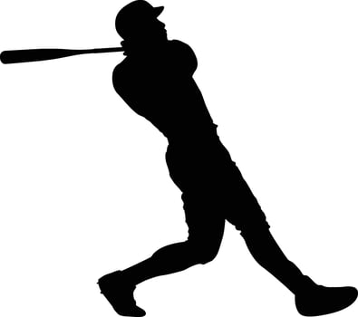 full-body baseball silhouette set vector