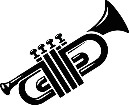 hand drawn trumpet art vector