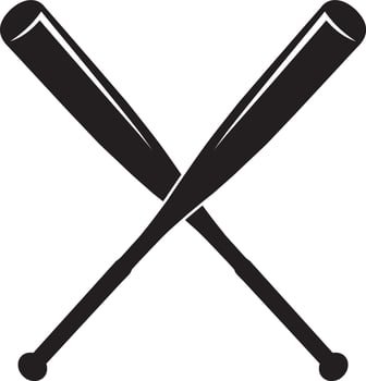 bat and ball silhouette design vector