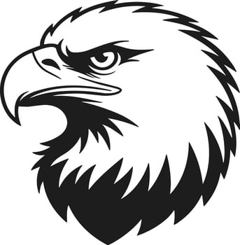 A Bold Eagle Head Silhouette - A Majestic Bird of Prey Illustration vector