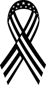 USA Flag Awareness Ribbon Silhouette - Patriotic for Support and Unity vector