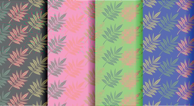 A set of four different colored seamless patterns vector