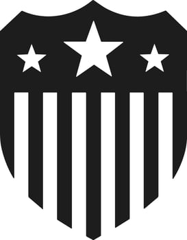 Classic American Shield Silhouette - Patriotic Emblem for Independence Day USA vector