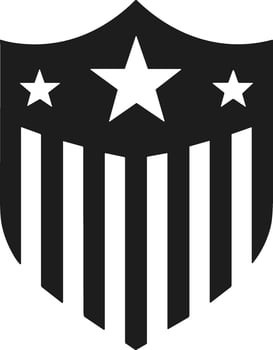 Modern USA Patriotic Shield Silhouette - Stars and Stripes Emblem for Independence Day vector