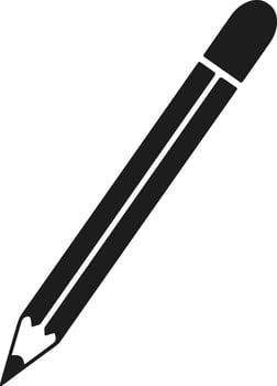 Minimal Pencil Silhouette - School Stationery vector