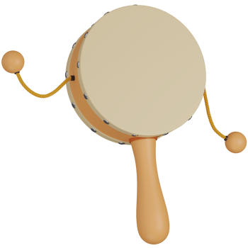 3D Render of a Beggar's drum icon png