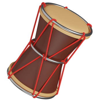3D Render of a Damru icon png
