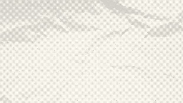 Crumpled and Wrinkled old paper texture. Ecru vintage horizontal sheet. Halftone background vector