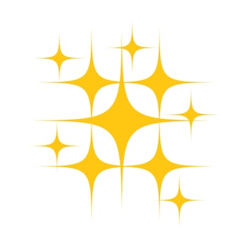 Shiny golden star with sparkles, ideal for food rating icons, gourmet badges, or menu highlight visuals vector