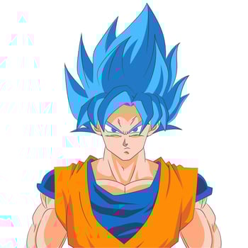 Anime Hero Portrait with Spiky Blue Hair vector