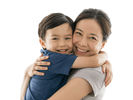 Mother holding the son with trasparent background png