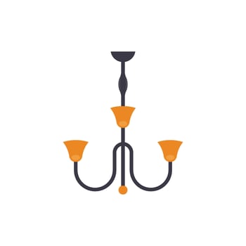 Three light chandelier icon vector