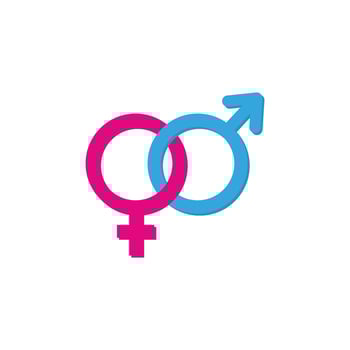 Male and female gender symbols vector