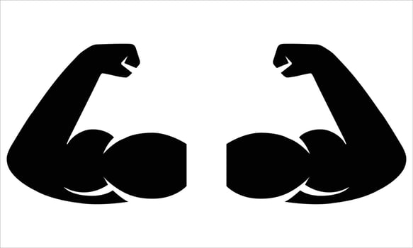 Muscle arm silhouette vector