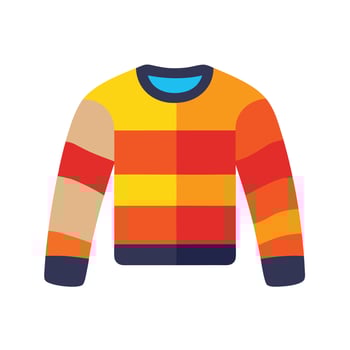 Colorful Striped Sweater Design Flat Icon for Fashion Apparel and Clothing Websites vector