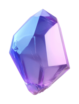 Colorful crystal gem with iridescent facets and translucent glow png