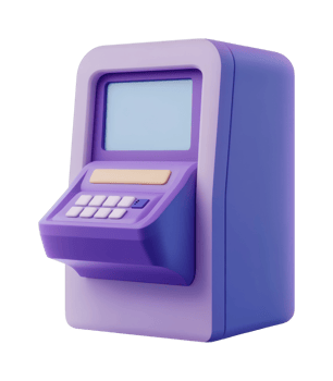 Digital atm machine with keypad and screen in modern design png