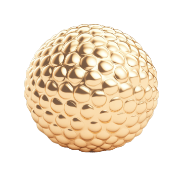 Golden textured sphere with reflective surface png