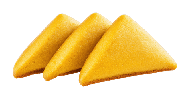 Three golden honeycomb biscuits arranged neatly png