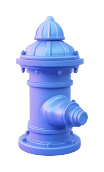 Blue fire hydrant with dome-shaped top png