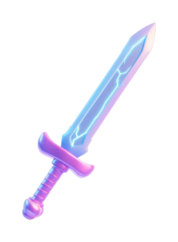 Futuristic neon sword with glowing blade design png