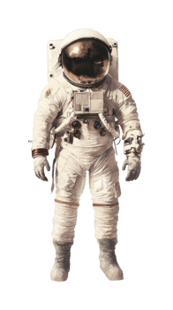 Astronaut in spacesuit with helmet and equipment png