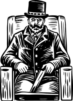 Sketchy style illustration denoting a dangerous gangster vector