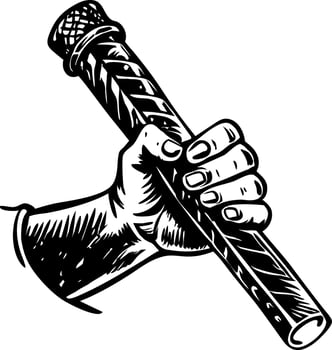 Sketchy illustration depicting a police baton weapon vector