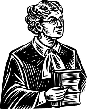 A lawyer illustration in a sketchy style vector