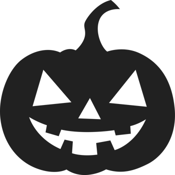 Halloween pumpkin silhouette, a spooky icon. A perfect image for your scary or autumnal themed design projects. Happy Halloween png