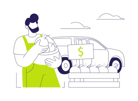 Roadside farmers stand abstract concept illustration. vector