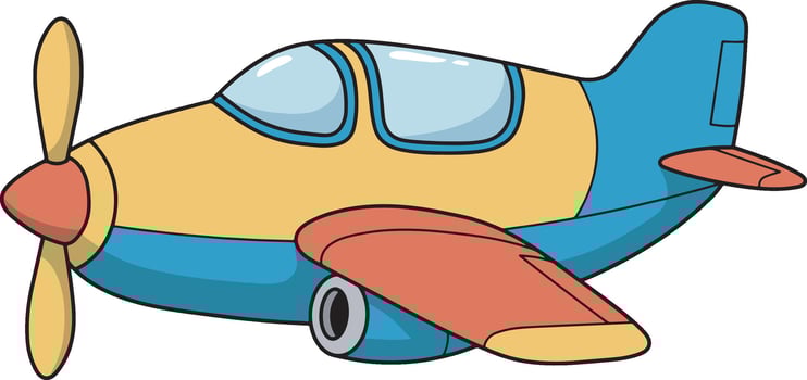 Colorful Cartoon Airplane Illustration vector