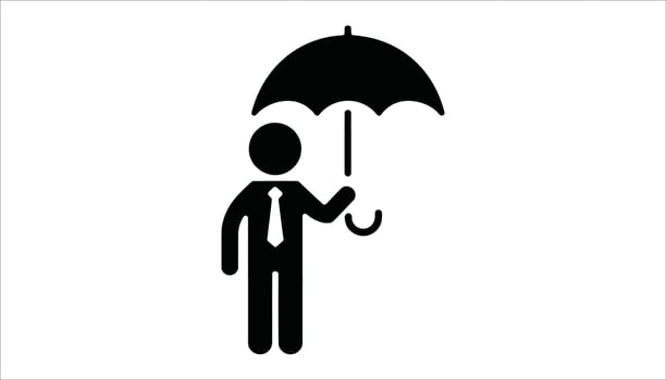 Businessman Holding Umbrella Icon vector