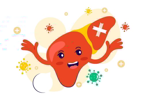Healthcare Concept for World Hepatitis Day Featuring Patient and Liver Cancer Symptoms in Flat Style vector