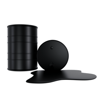 3d render of oil drum with spilled oil. environmental pollution illustration concept png