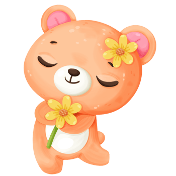 Relaxing cute teddy bear png