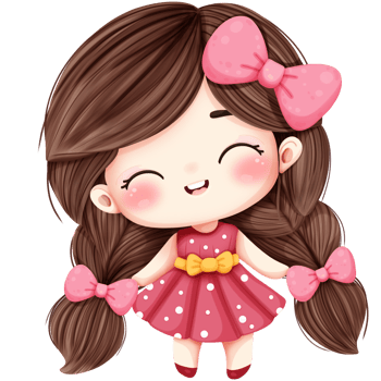 Cute braids cartoon png