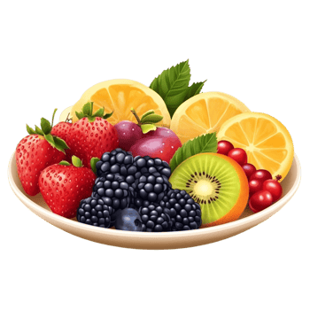 Healthy Fruit Salad Platter Berries Kiwi Orange png
