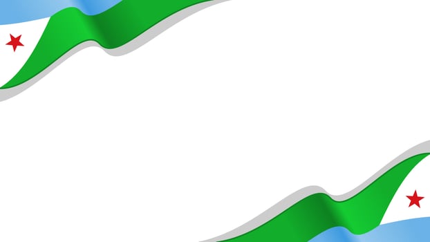 wavy djibouti flag frame background with copy space for text. djibouti national day vector